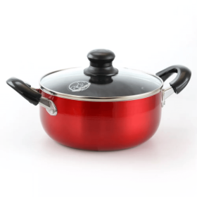 Better Chef 13-Quart Metallic Red Aluminum Dutch Oven with Glass Lid