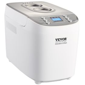 VEVOR Bread Maker, 15-in-1 3LB Dough Machine, Nonstick Ceramic Pan Automatic Breadmaker with Gluten Free Setting, Whole Wheat Bread Making, Digit