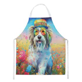 Bearded Collie Hippie Dawg Apron Cooking Kitchen Server Baking Crafts Gardening for Adult Women Men, Unisex, Large, Multicolor