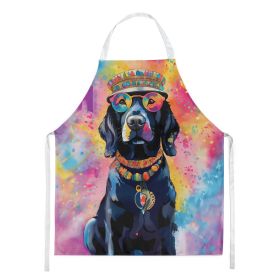 Black Labrador Hippie Dawg Apron Cooking Kitchen Server Baking Crafts Gardening for Adult Women Men, Unisex, Large, Multicolor