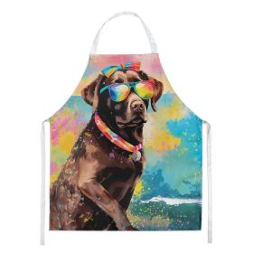 Chocolate Labrador Hippie Dawg Apron Cooking Kitchen Server Baking Crafts Gardening for Adult Women Men, Unisex, Large, Multicolor