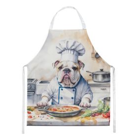 English Bulldog The Chef Apron Cooking Kitchen Server Baking Crafts Gardening for Adult Women Men, Unisex, Large, Multicolor