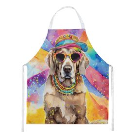 Weimaraner Hippie Dawg Apron Cooking Kitchen Server Baking Crafts Gardening for Adult Women Men, Unisex, Large, Multicolor