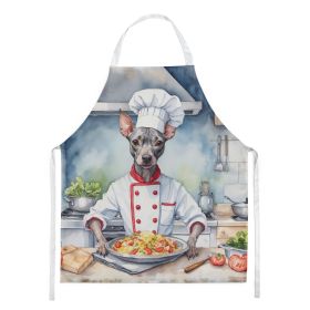 American Hairless Terrier The Chef Apron Cooking Kitchen Server Baking Crafts Gardening for Adult Women Men, Unisex, Large, Multicolor