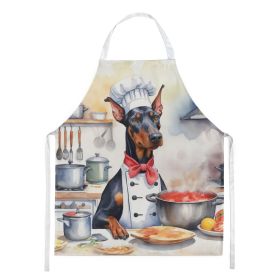 Doberman Pinscher The Chef Apron Cooking Kitchen Server Baking Crafts Gardening for Adult Women Men, Unisex, Large, Multicolor