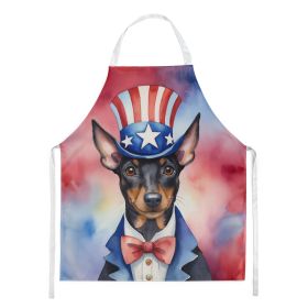 Manchester Terrier Patriotic American Apron Cooking Kitchen Server Baking Crafts Gardening for Adult Women Men, Unisex, Large, Multicolor