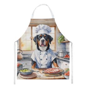 Greater Swiss Mountain Dog The Chef Apron Cooking Kitchen Server Baking Crafts Gardening for Adult Women Men, Unisex, Large, Multicolor