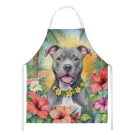 NEW Pit Bull Terrier Luau Apron Cooking Kitchen Server Baking Crafts Gardening for Adult Women Men, Unisex, Large, Multicolor