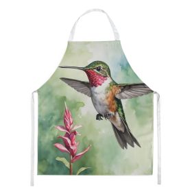 Calliope Hummingbird Apron Cooking Kitchen Server Baking Crafts Gardening for Adult Women Men, Unisex, Large, Multicolor