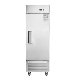 27"W Commercial Refrigerator Single Solid Door Stainless Steel Reach-in Refrigerator 18.68 Cu.ft. Upright Fan Cooling Refrigerator for Restaurant