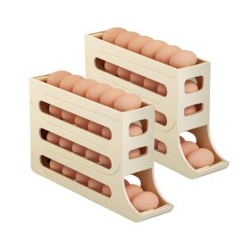 Egg Holder For Fridge - Auto Rolling Fridge Egg Organizer, Egg Dispenser Holder (Option: 2Pcs)