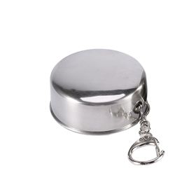 S Stainless Steel Travel Folding Cup Camp Keychain Retractable Telescopic Foldable (Option: S)