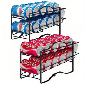 2pcs Kitchen Soda Canned Sorting Rack - Prohibit The Sale Platform, Temu, Do Not Ship On Weekends (Color: Black)