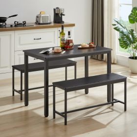 Dining Table Set, Kitchen Table Counter With Chairs (Color: Black)