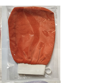 Rayon Bath Gloves Single Layer Multicolor Rubbing Dead Skin (Color: Orange)