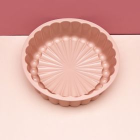 Silicone Round Pan Charlotte Cakes Baking Pan Sponge Flan Mold Strawberry Shortcake Baking Pan Kitchen Silicone Moulds (Color: pink)