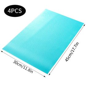 4 /8/12Pcs Refrigerator Liners; Washable Mats Covers Pads; Home Kitchen Gadgets Accessories Organization For Top Freezer Glass Shelf Wire Shelvin (Color: Blue)