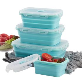 Reusable Pizza Storage Container with  Microwavable Serving Trays - Adjustable Pizza Slice Container to Organize & Save Space - BPA Free, Microwa (Color: Blue, size: 550ML)