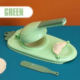 2 In 1 Dough Pressing Tool Set Kitchen Dumpling Maker Dumpling Mold DIY Dumpling Wrapper Makers Manual Press Dumpling Crust Tool (Color: Green, size: 2PCS)