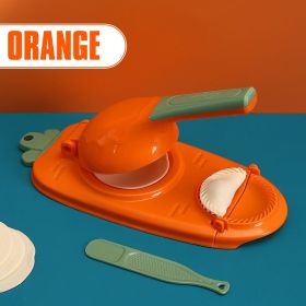 2 In 1 Dough Pressing Tool Set Kitchen Dumpling Maker Dumpling Mold DIY Dumpling Wrapper Makers Manual Press Dumpling Crust Tool (Color: Orange, size: 2PCS)