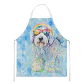 Old English Sheepdog Hippie Dawg Apron Cooking Kitchen Server Baking Crafts Gardening for Adult Women Men, Unisex, Large, Multicolor (Default: Default)