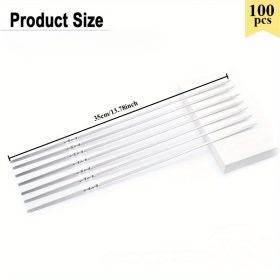 50Pcs 14" Kabob Skewers for Grilling with Push Bar Double Pronged Anti-Roll Flat BBQ Skewers for Grilling Stainless Steel Reusable Kebab Skewers (number: 100pcs)